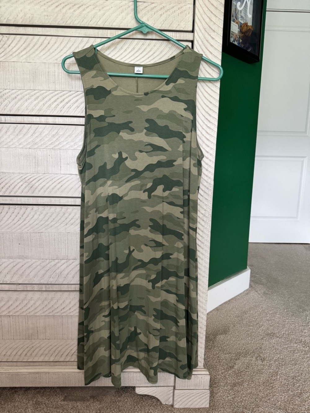 Old Navy Olive Green Camo Sleeveless Dress